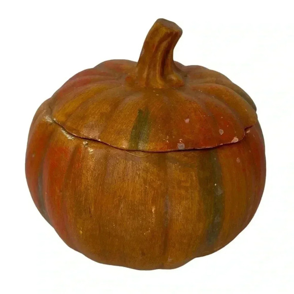 VTG RAGSHOP PUMPKIN SCENTED CANDLE CERAMIC PUMPKIN HALLOWEEN THANKSGIVING DECOR - Picture 6 of 8
